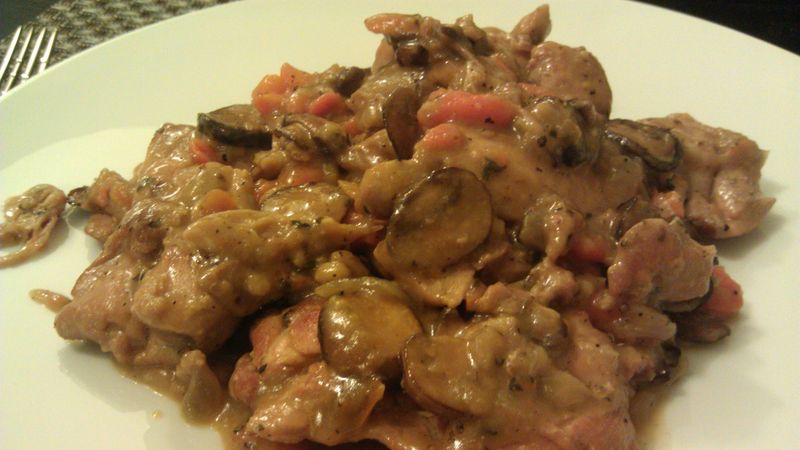 Chicken Stewed with Mushrooms